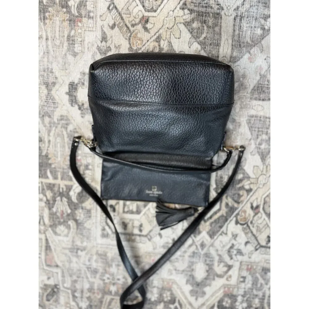 Kate Spade Black Carmen Southport Ave Pebbled Leather Crossbody Shoulder Bag